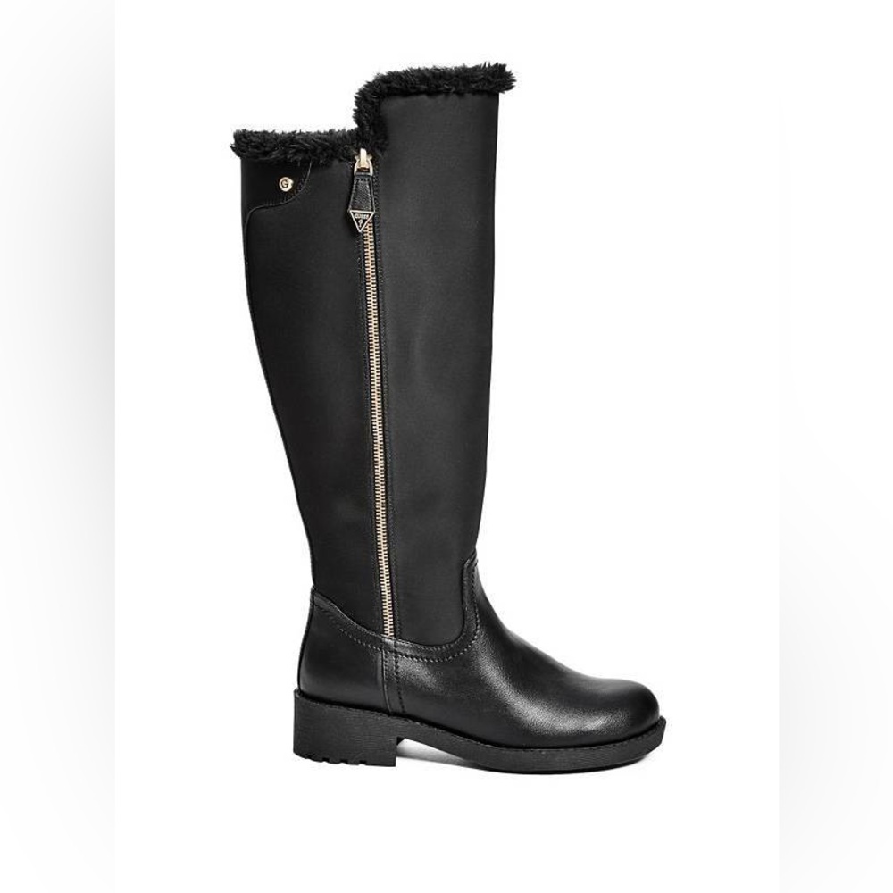 GUESS TYANNA BLACK FAUX LEATHER BOOTS